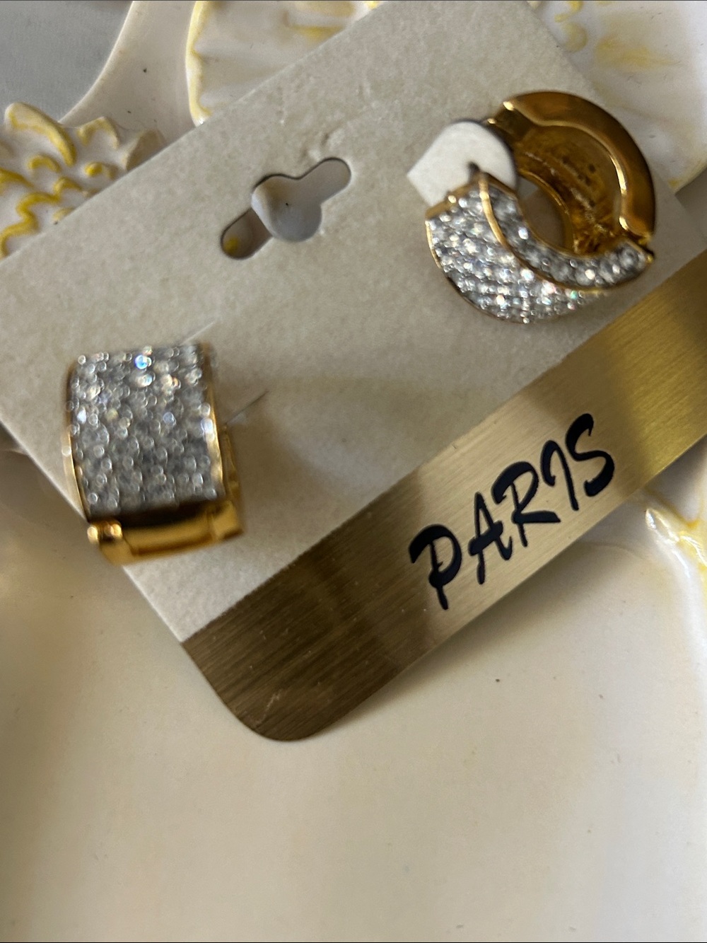 Aris Gold and Silver Pavé Huggie Earrings
